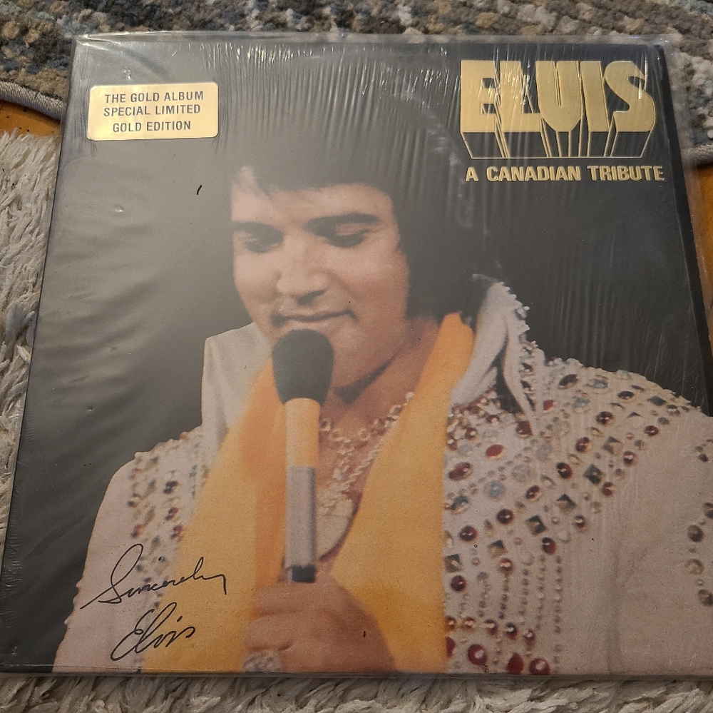 ELVIS A Canadian Tribute vintage vinyl record album. Gold. Like new